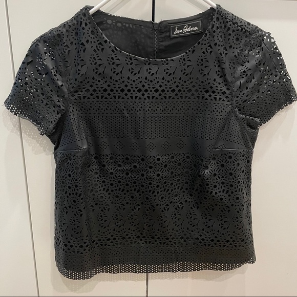Sam Edelman Faux Leather T Shirt - Picture 1 of 6